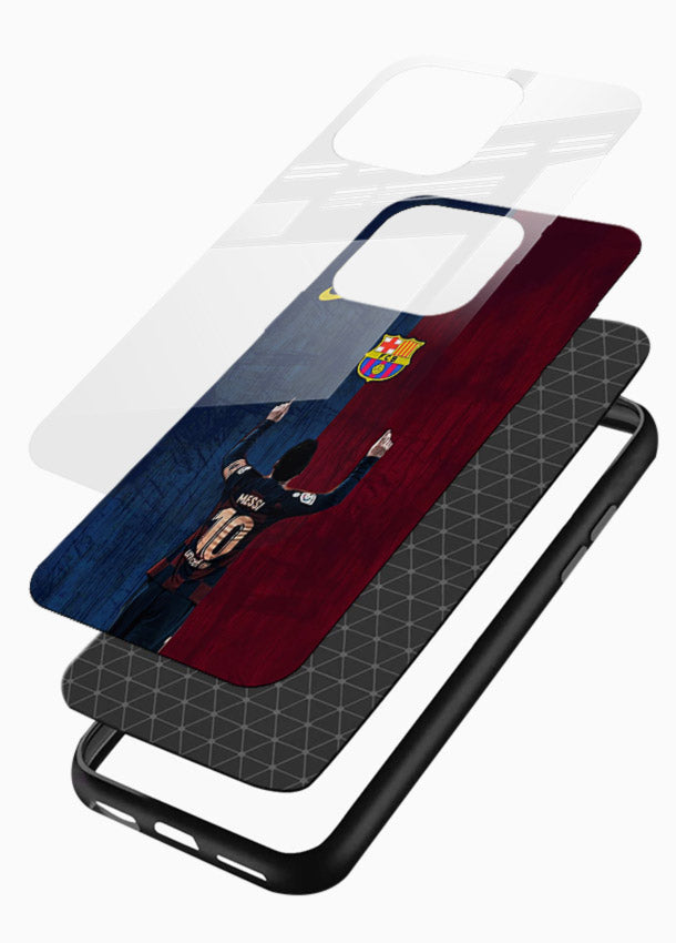 Number ten football artwork on tempered glass mobile back cover - 3