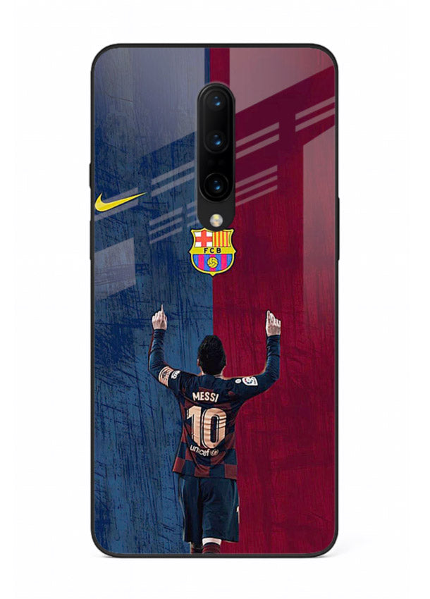 Number ten football artwork on tempered glass OnePlus 7T Pro back cover