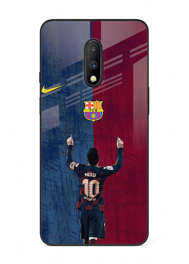 Number ten football artwork on tempered glass OnePlus 7 back cover