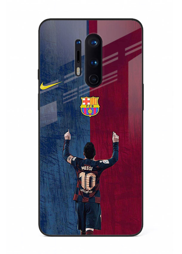 Number ten football artwork on tempered glass OnePlus 8 Pro back cover