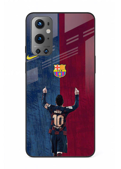 Number ten football artwork on tempered glass OnePlus 9 back cover