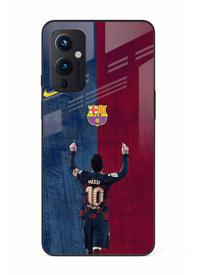 Number ten football artwork on tempered glass OnePlus 9 Pro back cover