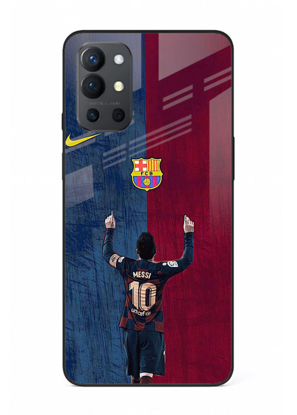Number ten football artwork on tempered glass OnePlus 9R back cover