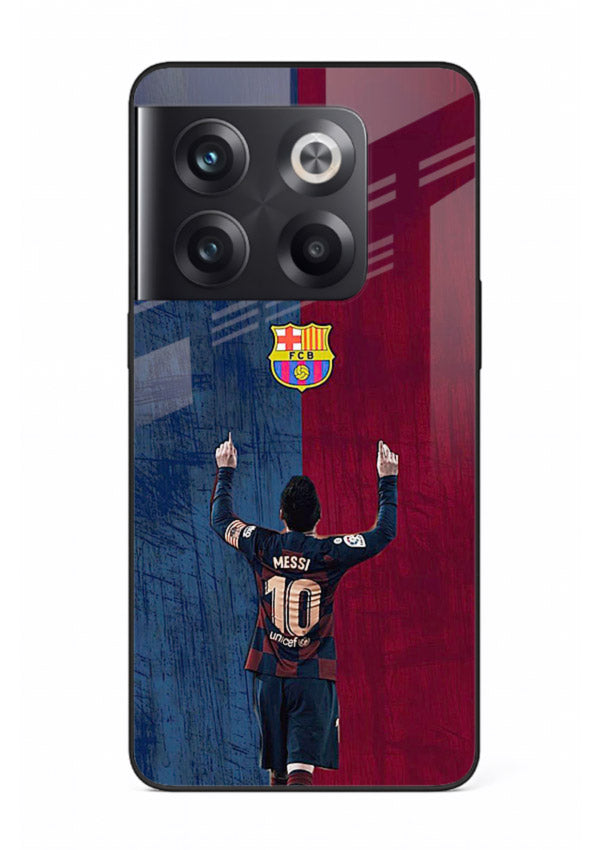 Number ten football artwork on tempered glass OnePlus 10T back cover