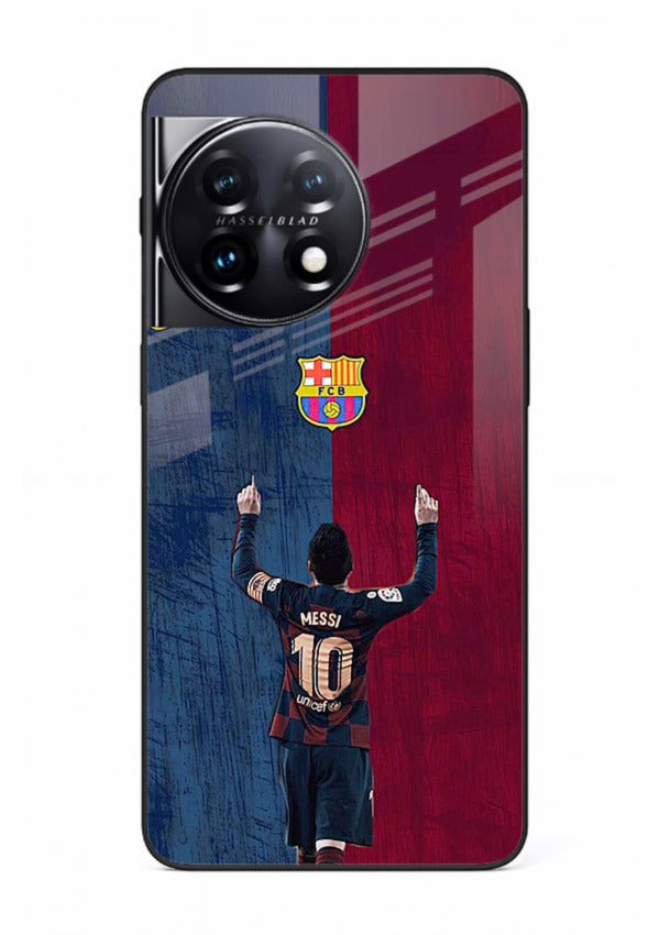 Number ten football artwork on tempered glass OnePlus 11R back cover