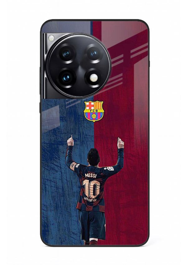 Number ten football artwork on tempered glass OnePlus 12R back cover
