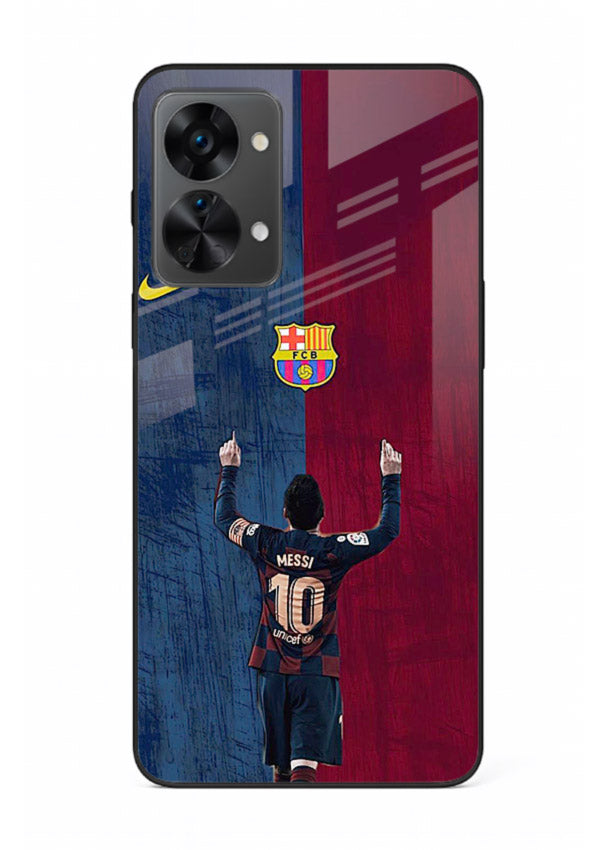 Number ten football artwork on tempered glass OnePlus Nord 2T back cover