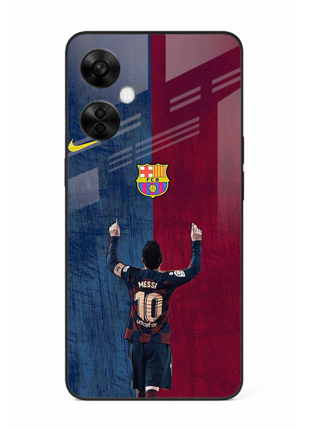 Number ten football artwork on tempered glass OnePlus Nord CE3 Lite back cover