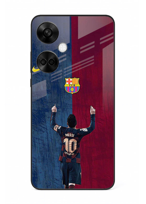 Number ten football artwork on tempered glass OnePlus Nord CE3 back cover