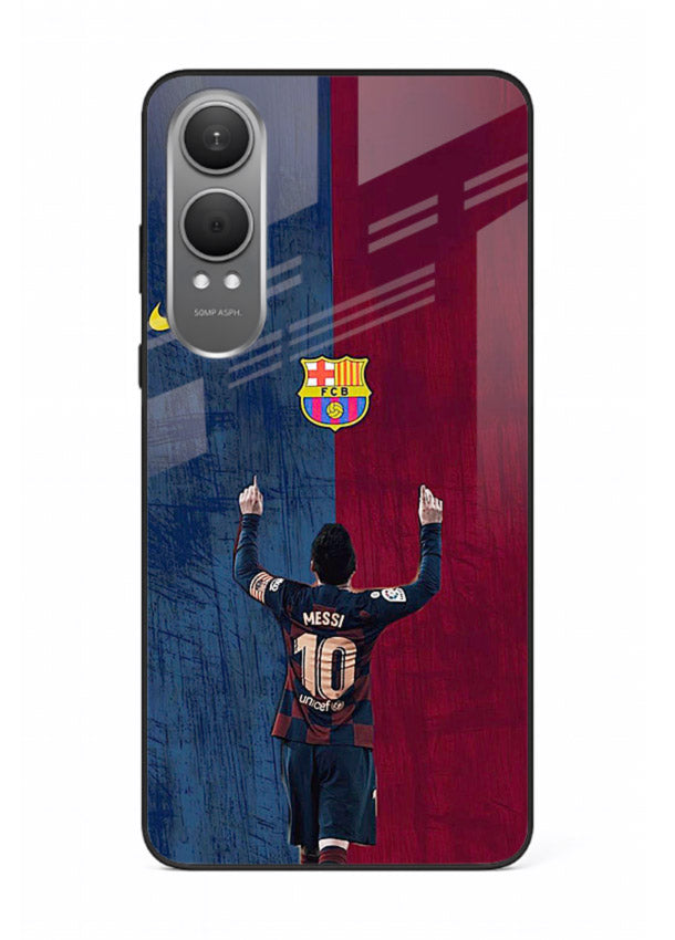 Number ten football artwork on tempered glass OnePlus Nord CE4 Lite back cover