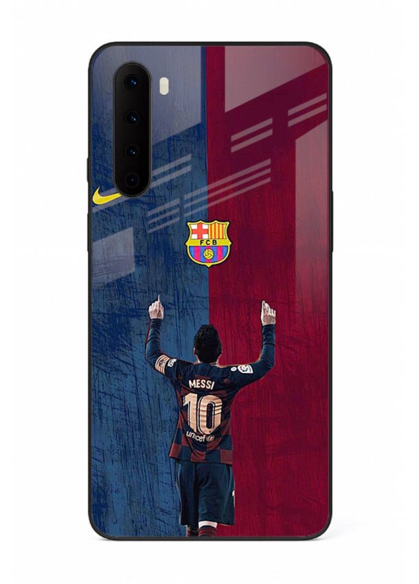 Number ten football artwork on tempered glass OnePlus Nord back cover