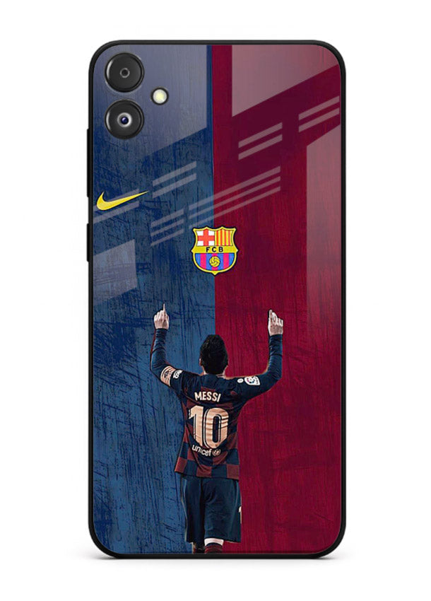 Number ten football artwork on tempered glass Samsung F14 5G back cover