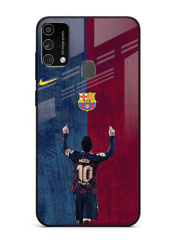 Number ten football artwork on tempered glass Samsung F41 back cover