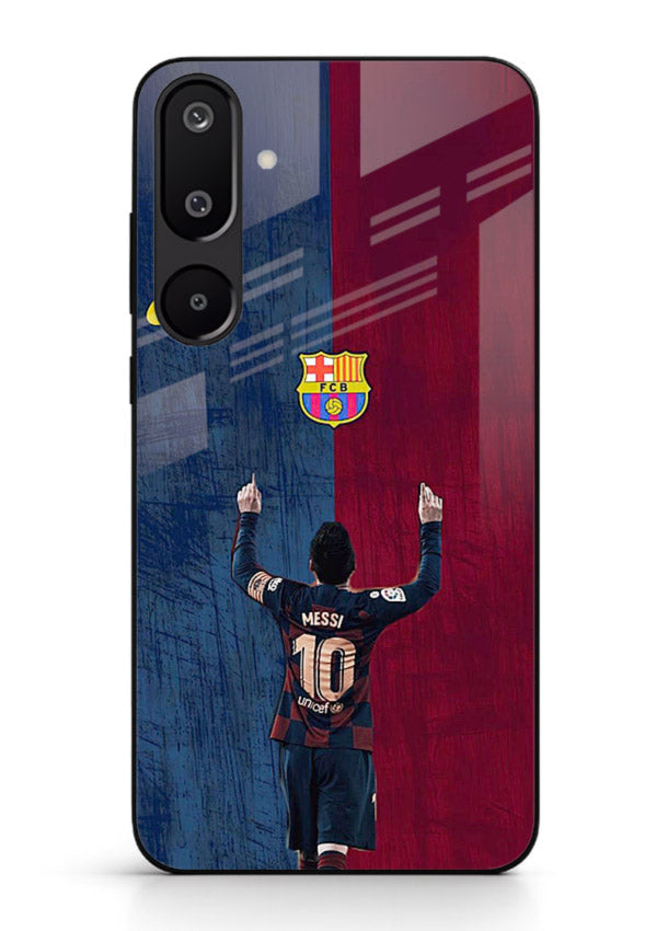 Number ten football artwork on tempered glass Samsung M16 5G back cover