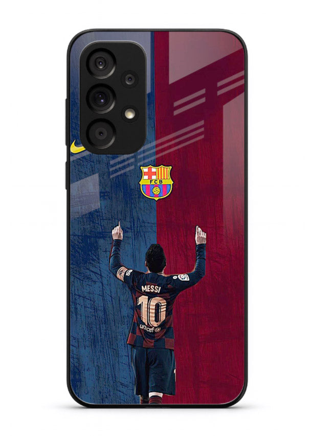 Number ten football artwork on tempered glass Samsung A73 5G back cover