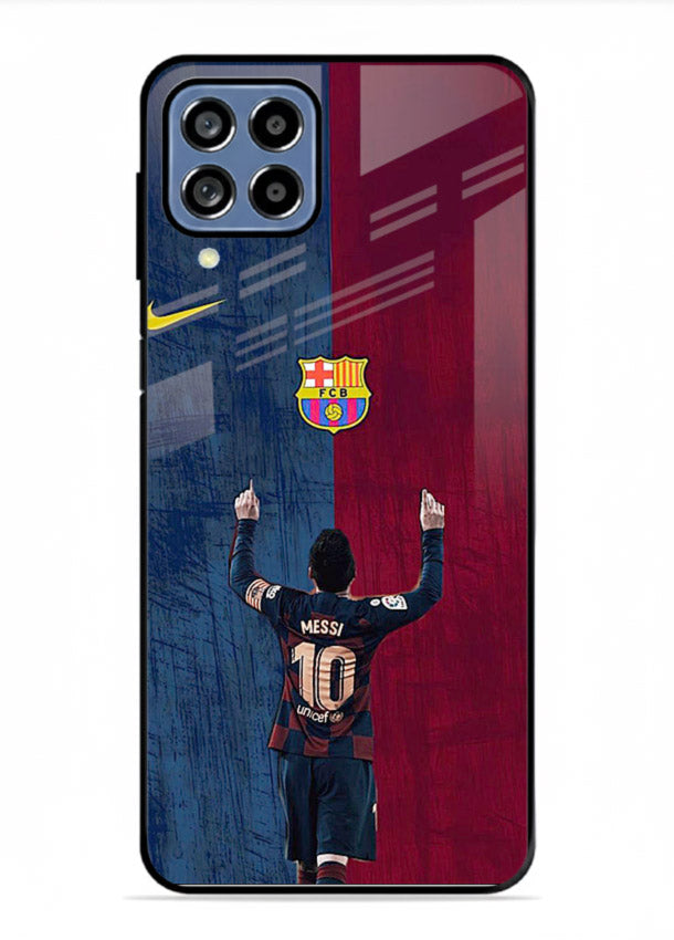 Number ten football artwork on tempered glass Samsung M53 5G back cover