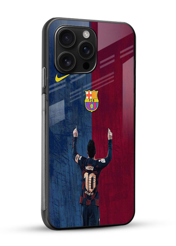 Number ten football artwork on tempered glass mobile back cover - 2