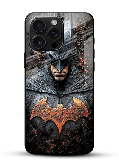 Batman Fire Emblem cover for Glossy Vibrant Premium Look - Angle Front