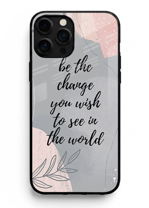 Botanical motivational quote artwork on iphone 11 pro max glass back cover with soft calming tones.