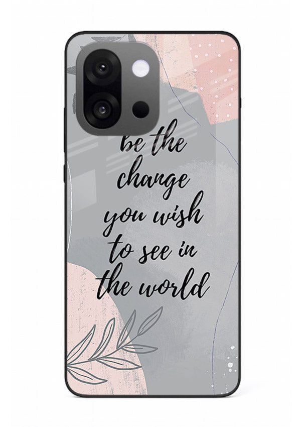 Botanical motivational quote artwork on OnePlus 13s glass back cover with soft calming tones.