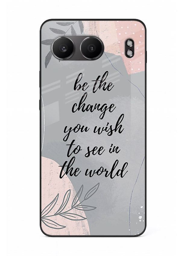 Botanical motivational quote artwork on OnePlus Nord 4 glass back cover with soft calming tones.