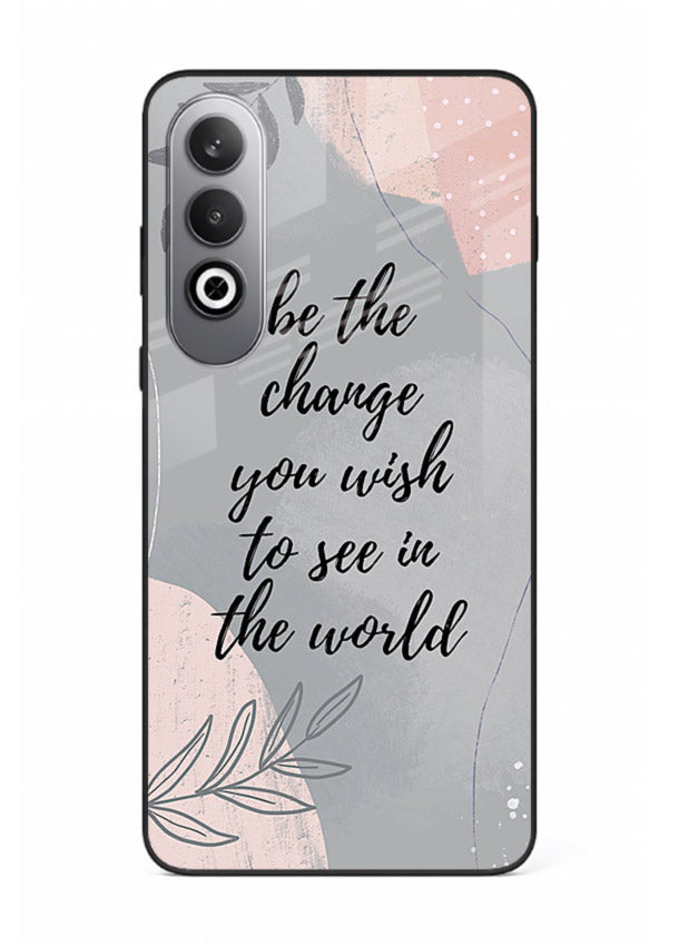 Botanical motivational quote artwork on OnePlus Nord CE4 glass back cover with soft calming tones.