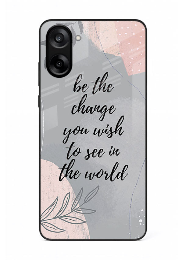 Botanical motivational quote artwork on OnePlus Nord CE5 glass back cover with soft calming tones.