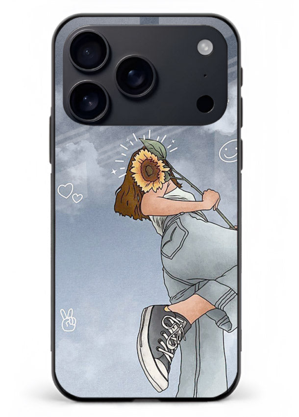 Sunshine floral watercolor artwork printed on iphone 18 pro max glass back cover for cheerful inspiration.
