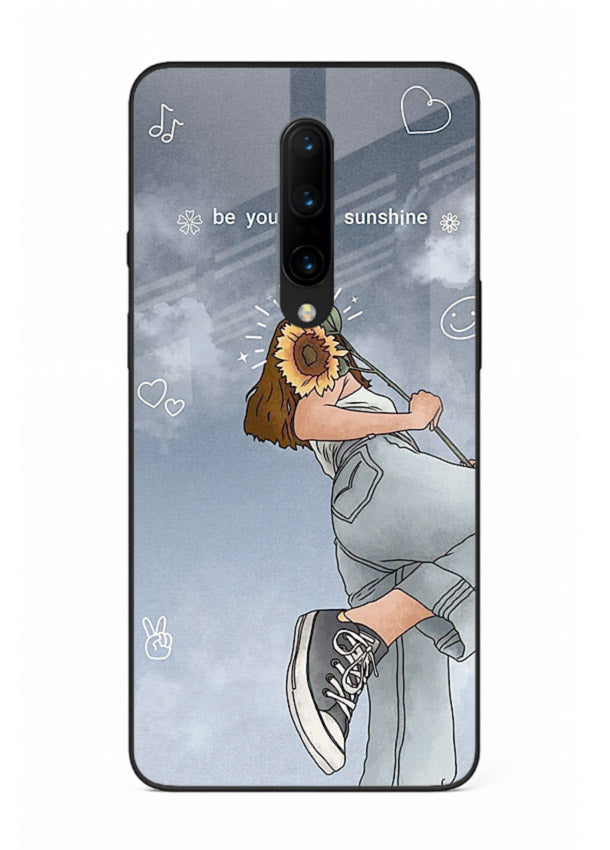 Sunshine floral watercolor artwork printed on OnePlus 8 glass back cover for cheerful inspiration.