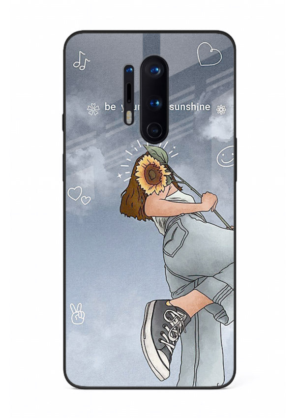 Sunshine floral watercolor artwork printed on OnePlus 8 Pro glass back cover for cheerful inspiration.