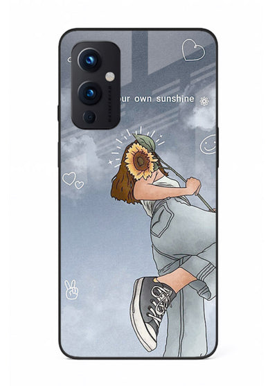Sunshine floral watercolor artwork printed on OnePlus 9 Pro glass back cover for cheerful inspiration.
