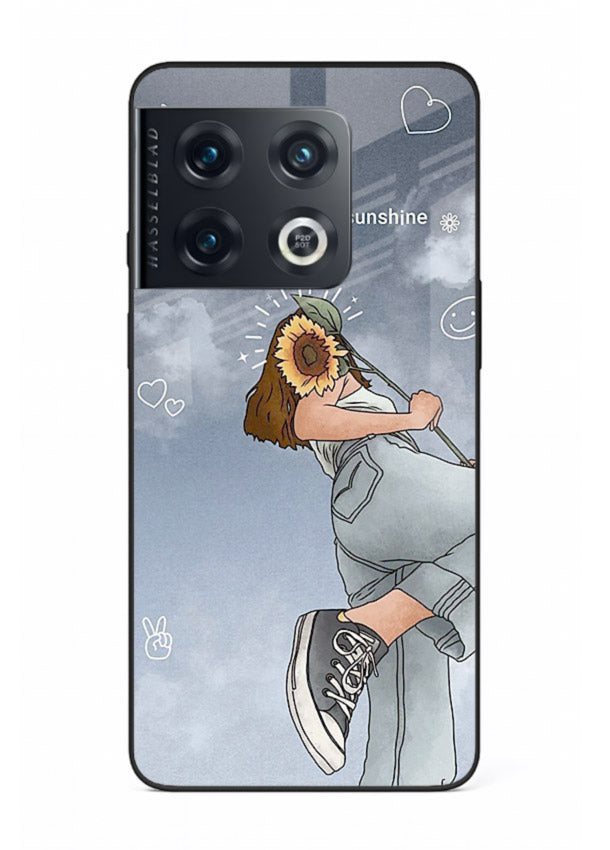 Sunshine floral watercolor artwork printed on OnePlus 10 Pro glass back cover for cheerful inspiration.