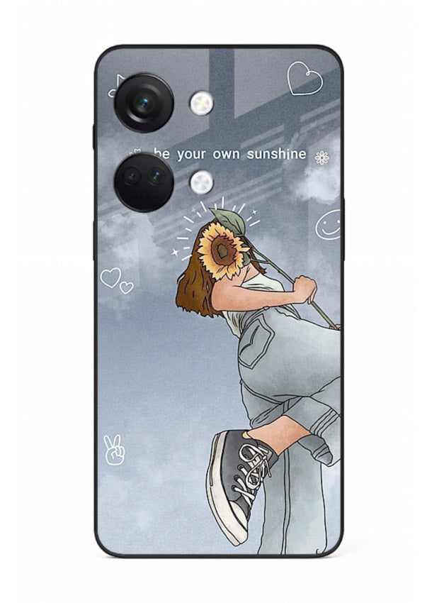 Sunshine floral watercolor artwork printed on OnePlus Nord 3 glass back cover for cheerful inspiration.