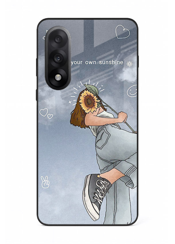 Sunshine floral watercolor artwork printed on OnePlus Nord 5 glass back cover for cheerful inspiration.
