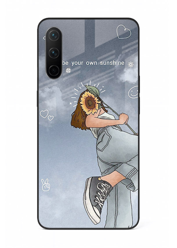 Sunshine floral watercolor artwork printed on OnePlus Nord CE 5G glass back cover for cheerful inspiration.
