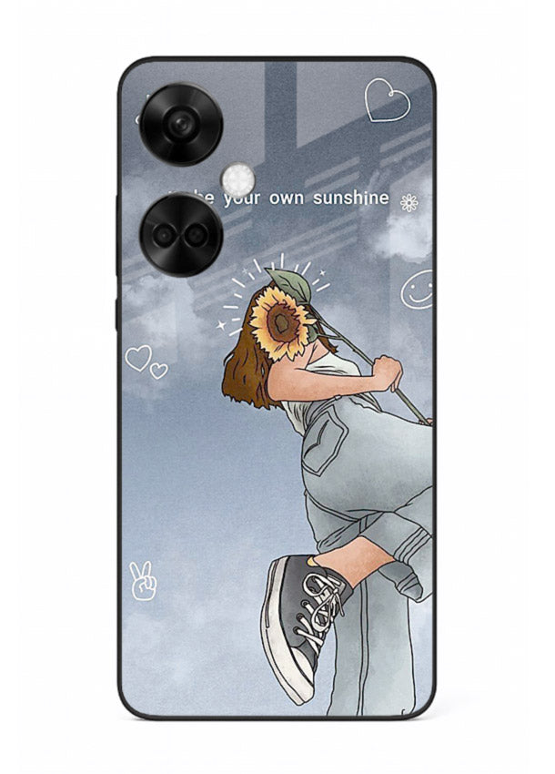 Sunshine floral watercolor artwork printed on OnePlus Nord CE3 glass back cover for cheerful inspiration.