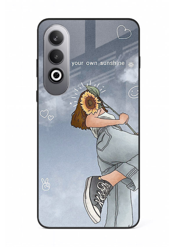 Sunshine floral watercolor artwork printed on OnePlus Nord CE4 glass back cover for cheerful inspiration.
