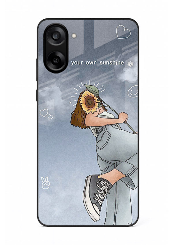 Sunshine floral watercolor artwork printed on OnePlus Nord CE5 glass back cover for cheerful inspiration.