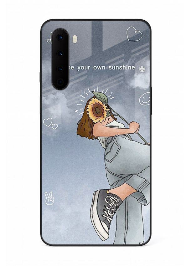 Sunshine floral watercolor artwork printed on OnePlus Nord glass back cover for cheerful inspiration.