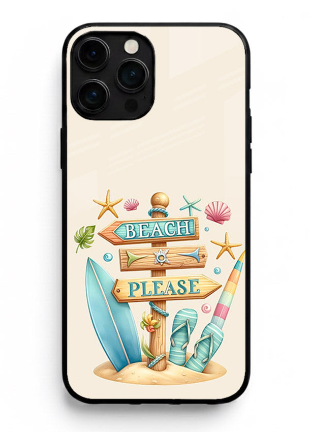 Beach Please Vibes tropical summer artwork iphone 12 pro max glass back cover