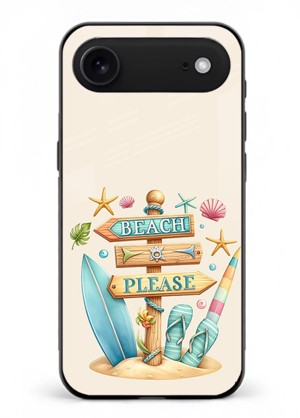 Beach Please Vibes tropical summer artwork iphone 18 air glass back cover