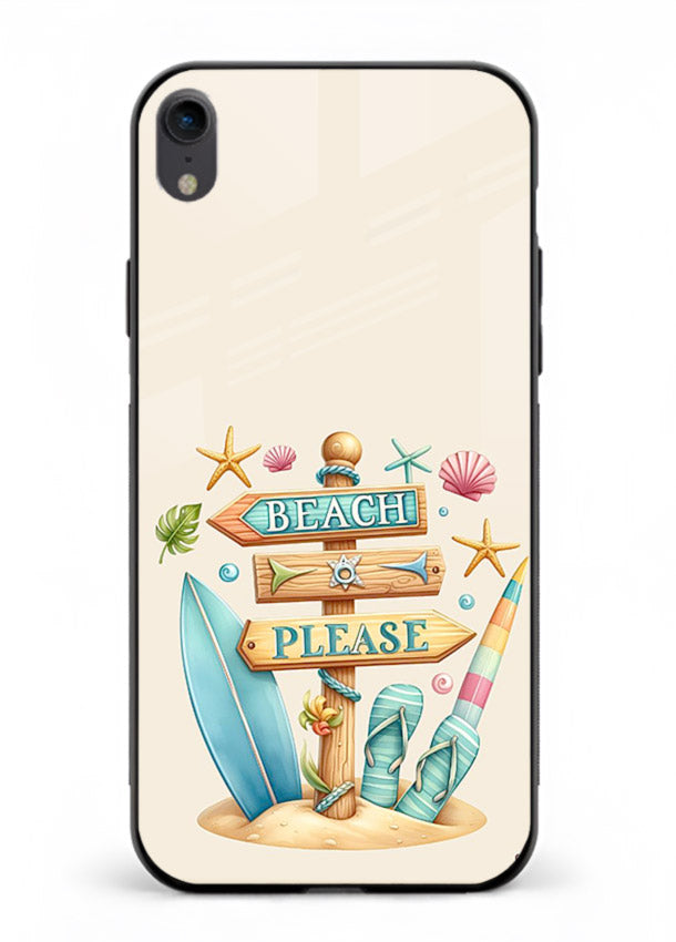 Beach Please Vibes tropical summer artwork iphone xr glass back cover