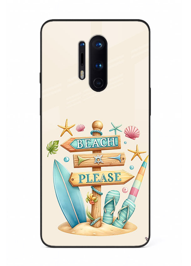 Beach Please Vibes tropical summer artwork OnePlus 8 Pro glass back cover