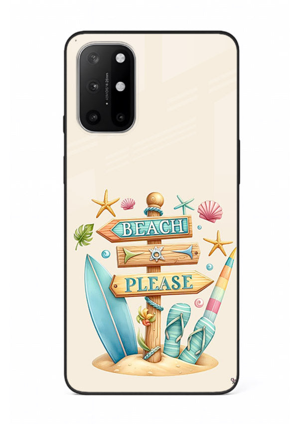 Beach Please Vibes tropical summer artwork OnePlus 8T glass back cover