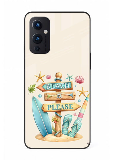 Beach Please Vibes tropical summer artwork OnePlus 9 Pro glass back cover