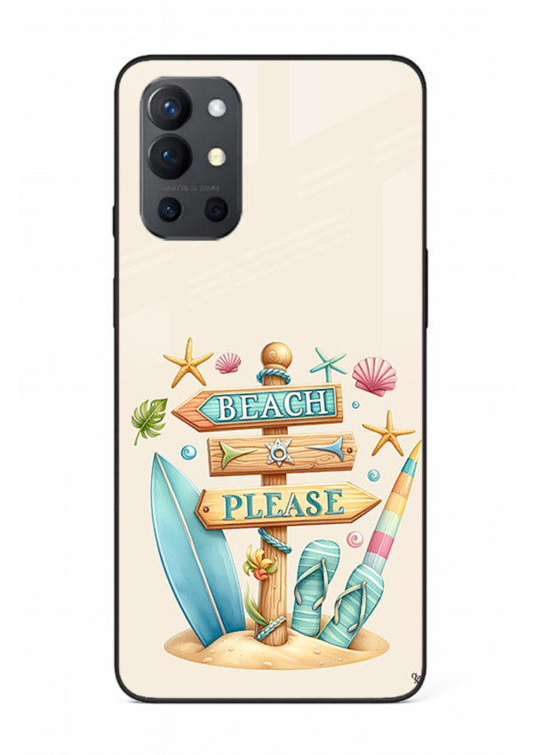 Beach Please Vibes tropical summer artwork OnePlus 9R glass back cover
