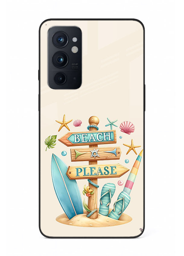 Beach Please Vibes tropical summer artwork OnePlus 9RT glass back cover