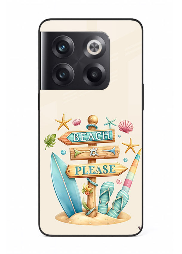 Beach Please Vibes tropical summer artwork OnePlus 10T glass back cover