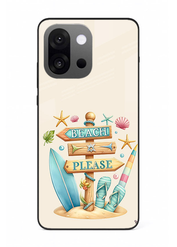 Beach Please Vibes tropical summer artwork OnePlus 13s glass back cover