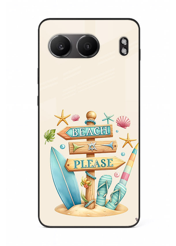 Beach Please Vibes tropical summer artwork OnePlus Nord 4 glass back cover